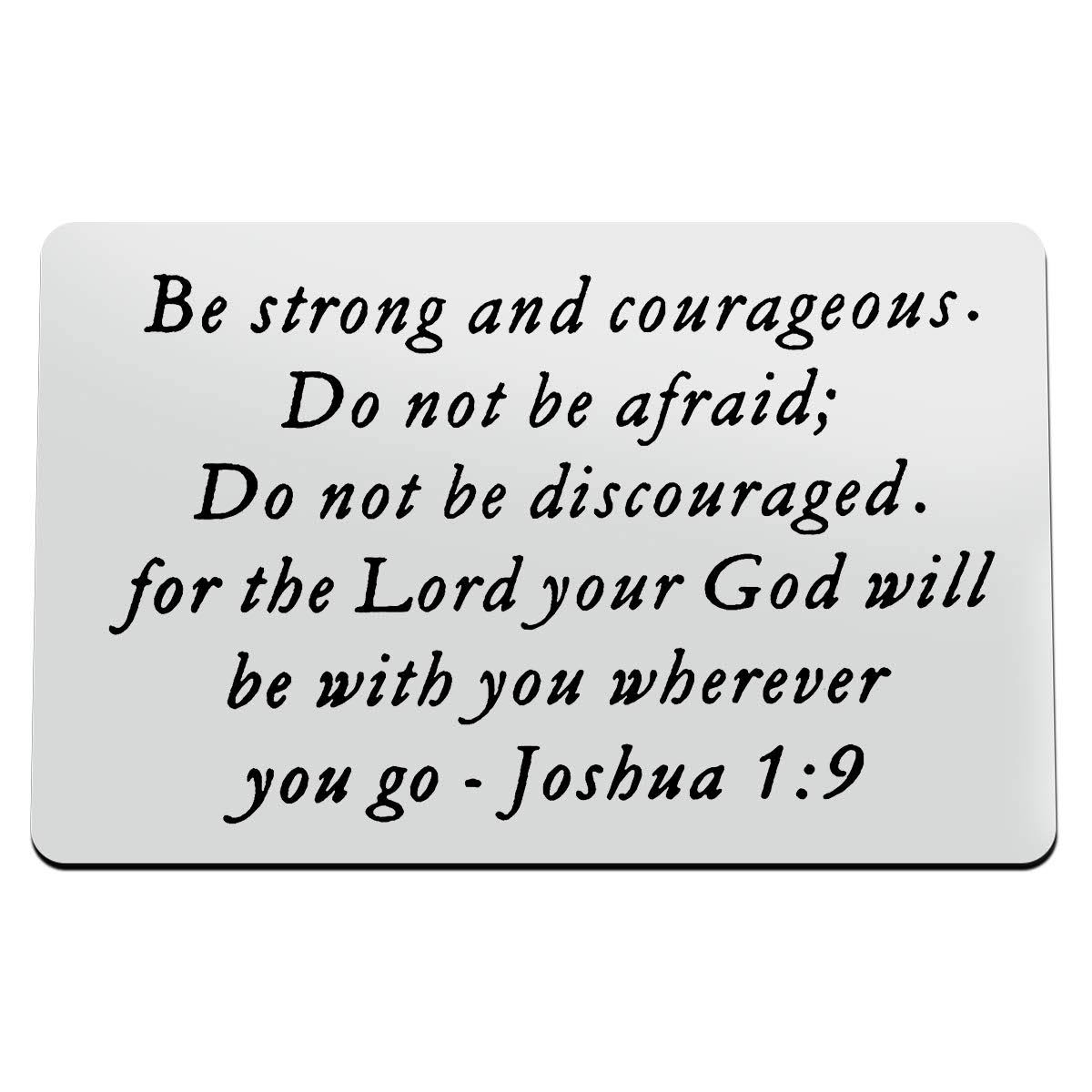 Xiahuyu Christian Gifts Be Strong and Courageous Do Not Be Afraid Wallet Insert Card Inspirational Religious Gifts Christmas Birthday Baptism Gifts