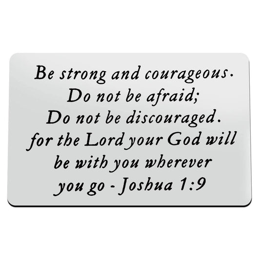 Xiahuyu Christian Gifts Be Strong and Courageous Do Not Be Afraid Wallet Insert Card Inspirational Religious Gifts Christmas Birthday Baptism Gifts