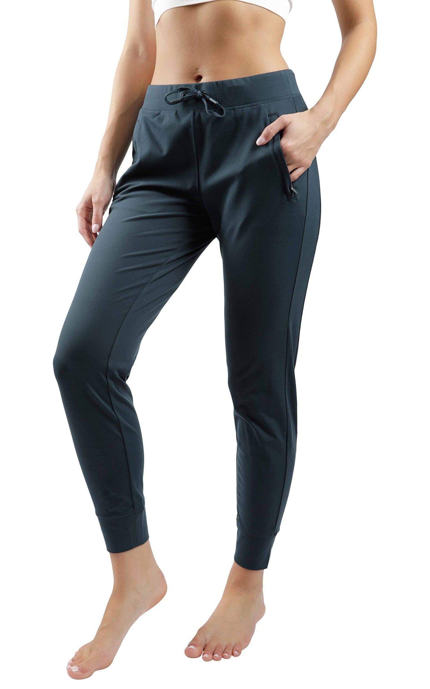 Yogalicious Womens Size Zip Joggers, Black, Small