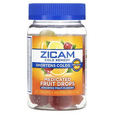 Zicam Cold Remedy, Medicated Fruit Drops, Assorted Fruit Flavor - 25 drops