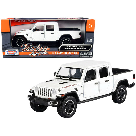 2021 Jeep Gladiator Rubicon (Closed Top) Pickup Truck Black 1/24-1/27 Diecast Model Car by Motormax