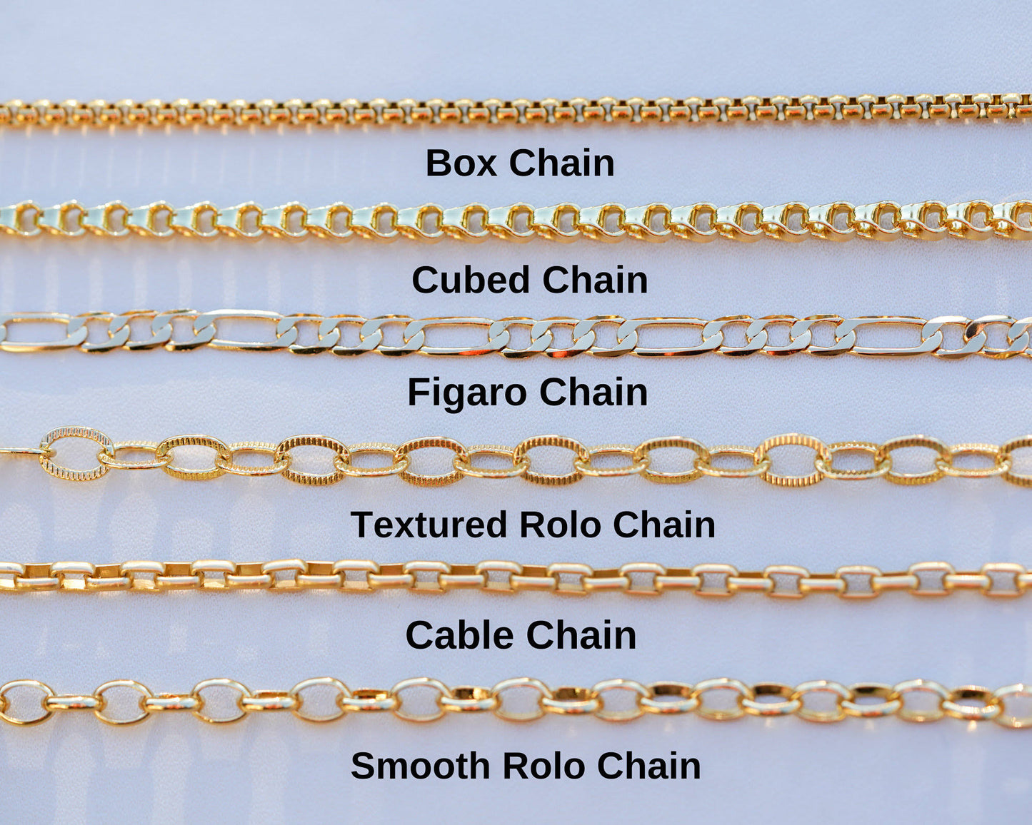 18K Gold Plated Chain Stainless Steel Necklace Figaro Chain Necklace