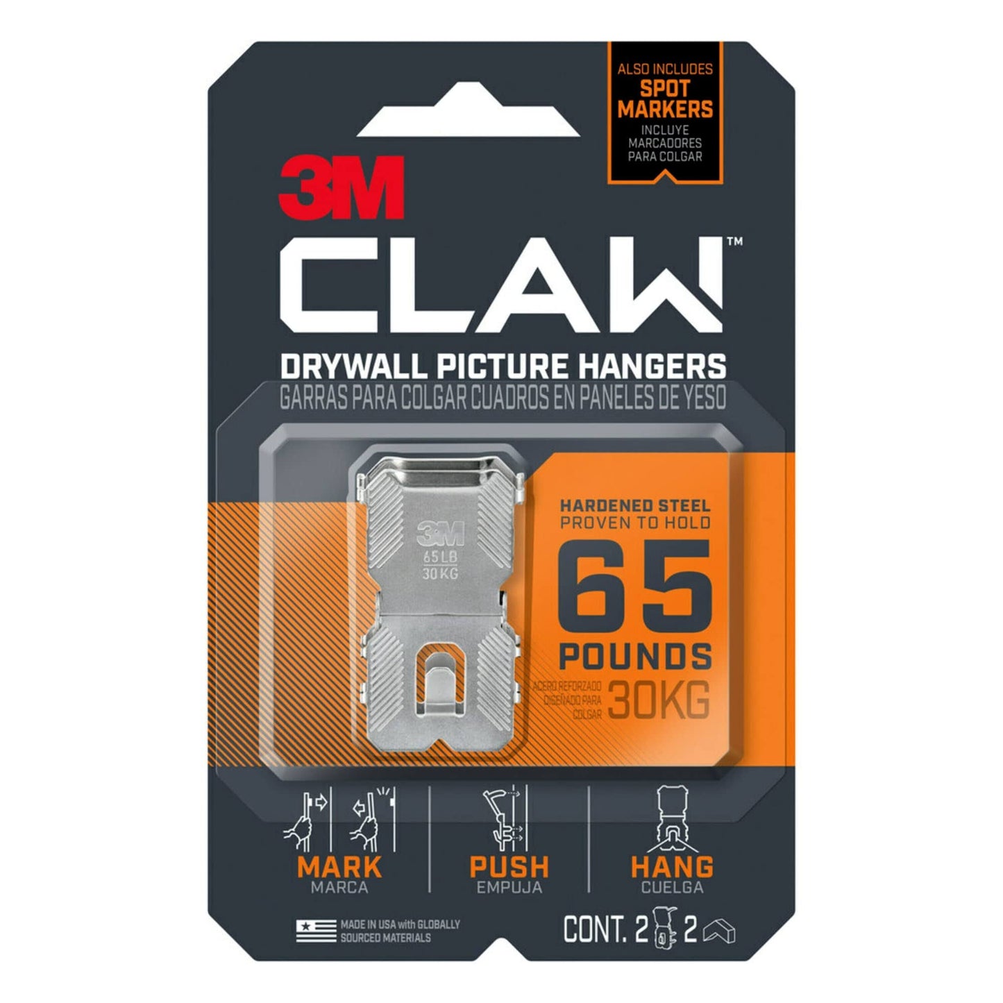 3M Claw Drywall Picture Hanger - 65 lb (Mmm3Ph65M2Es)