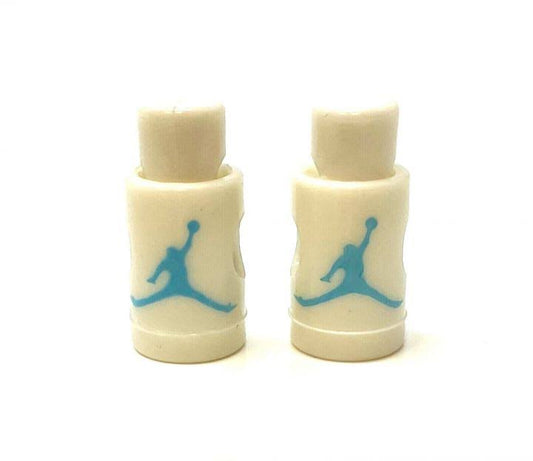 Air Jordan Jumpman Lace Locks Replacement Set - White w/ Carolina Blue (Jumpman & Tarheel)