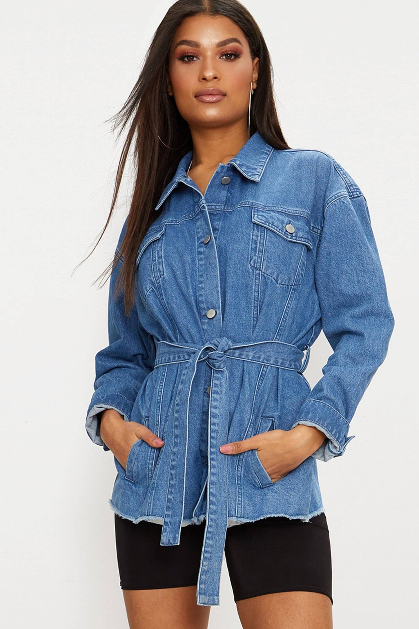 Womens Prettylittlething Jackets & Coats Prettylittlething Plus Vintage Wash Oversized Boyfriend Denim Jacket