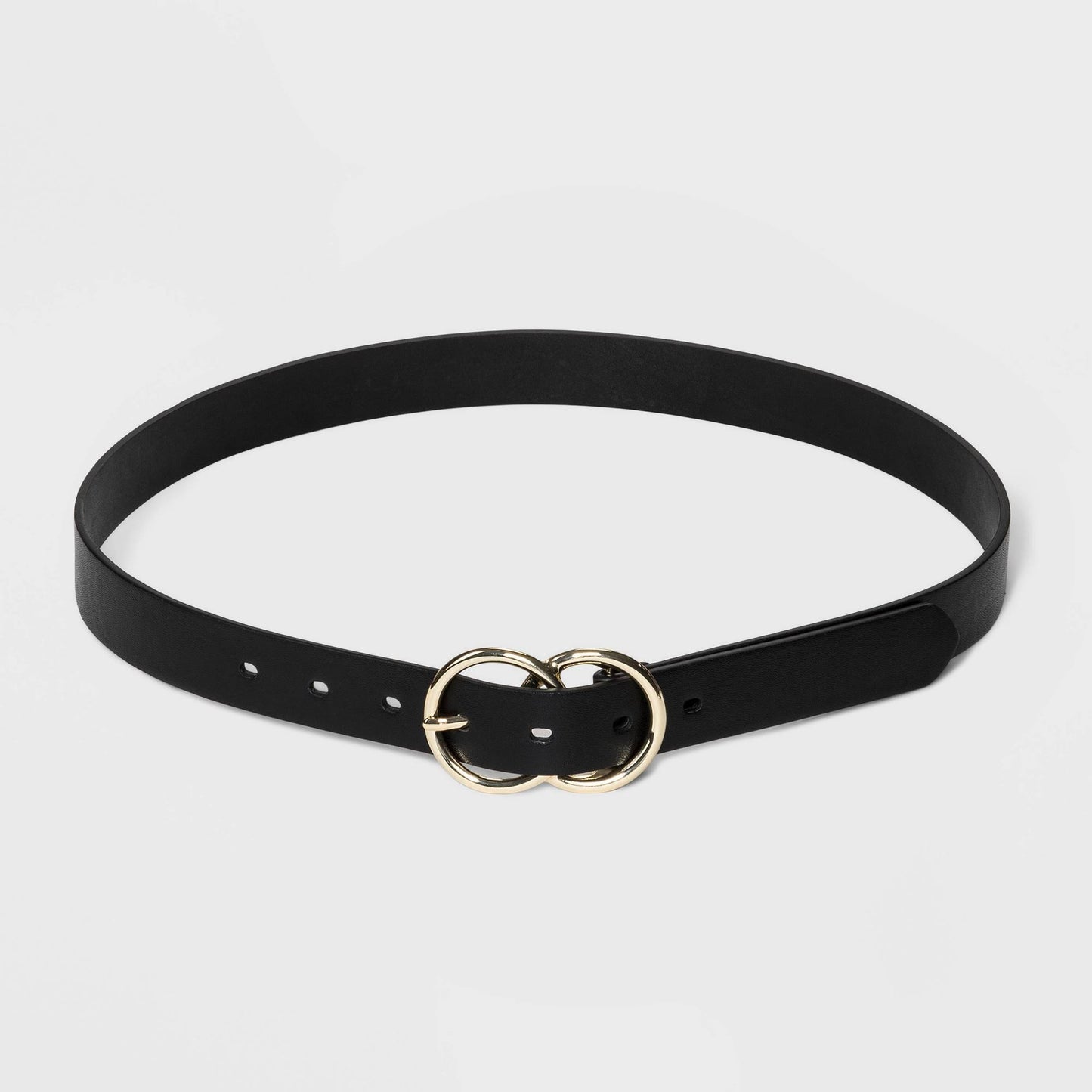 Womens Double Buckle Belt - A New Day Black S