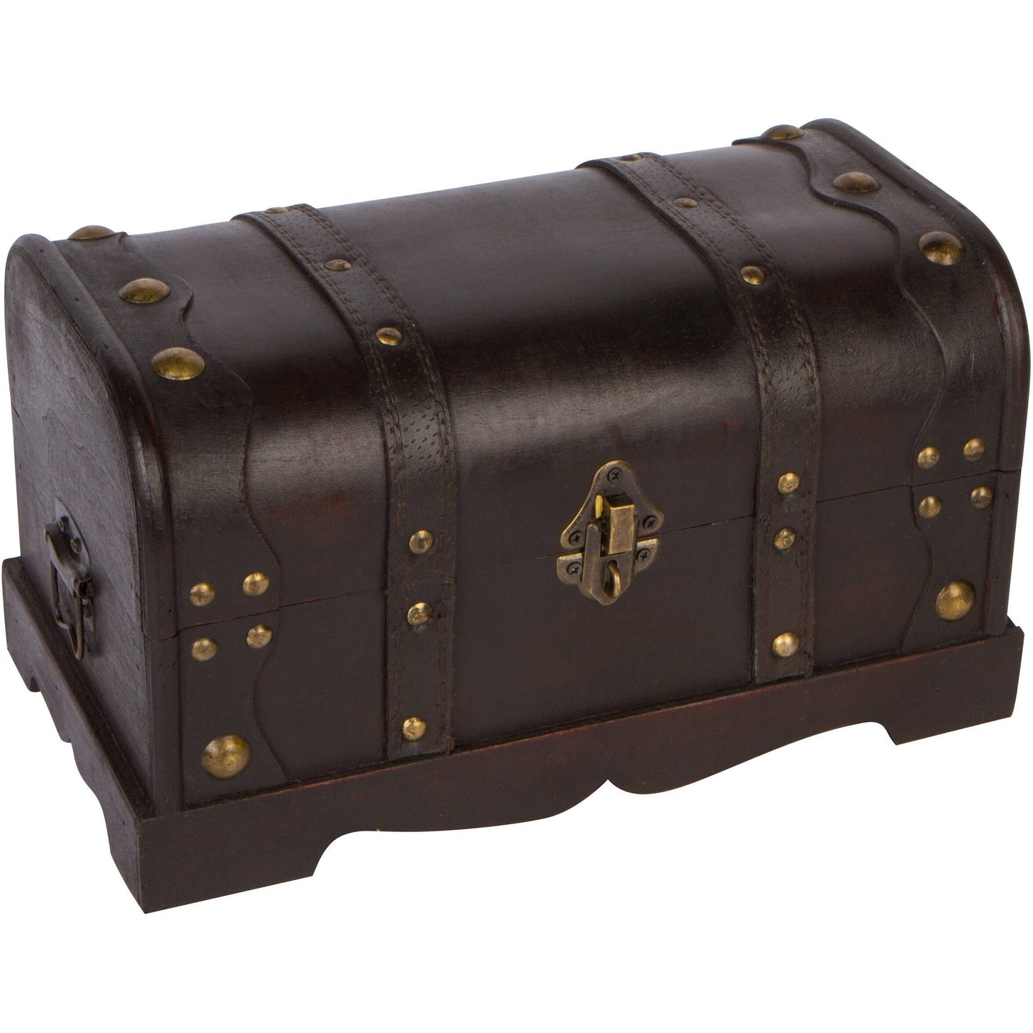 12 Wood Decorative Chest with Brass Accents by Trademark Innovations