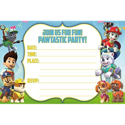 20X Birthday Invitation Cards and Envelopes - Happy Birthday Fill-in 20 Envelopes-Light Weight 230 Gram Post Card Style Invites for Kids Party