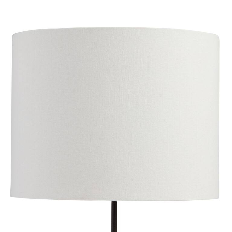 White Linen Drum Table Lamp Shade with Gold Lining by World Market