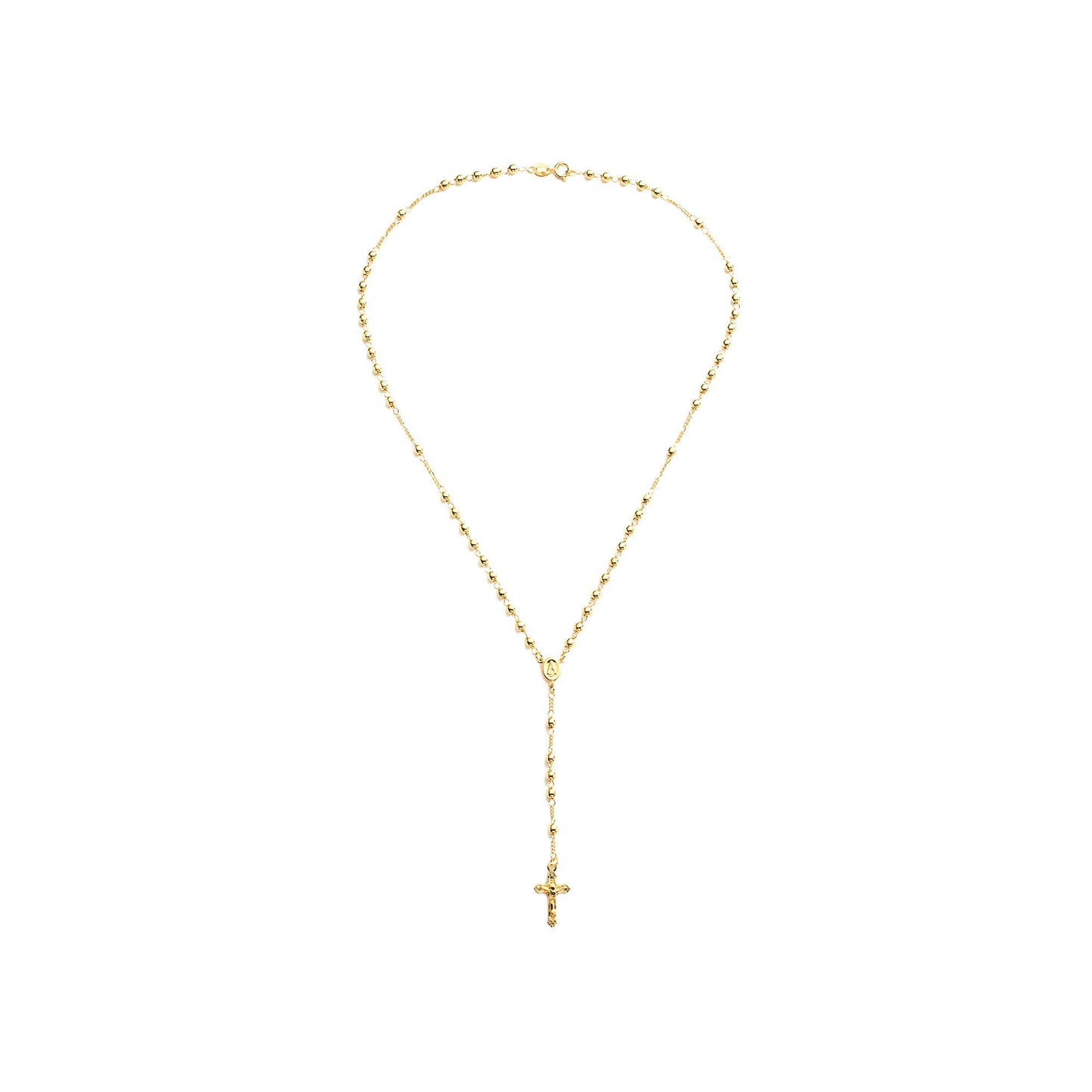 14K Gold Over Silver Plate Rosary Necklace - Each