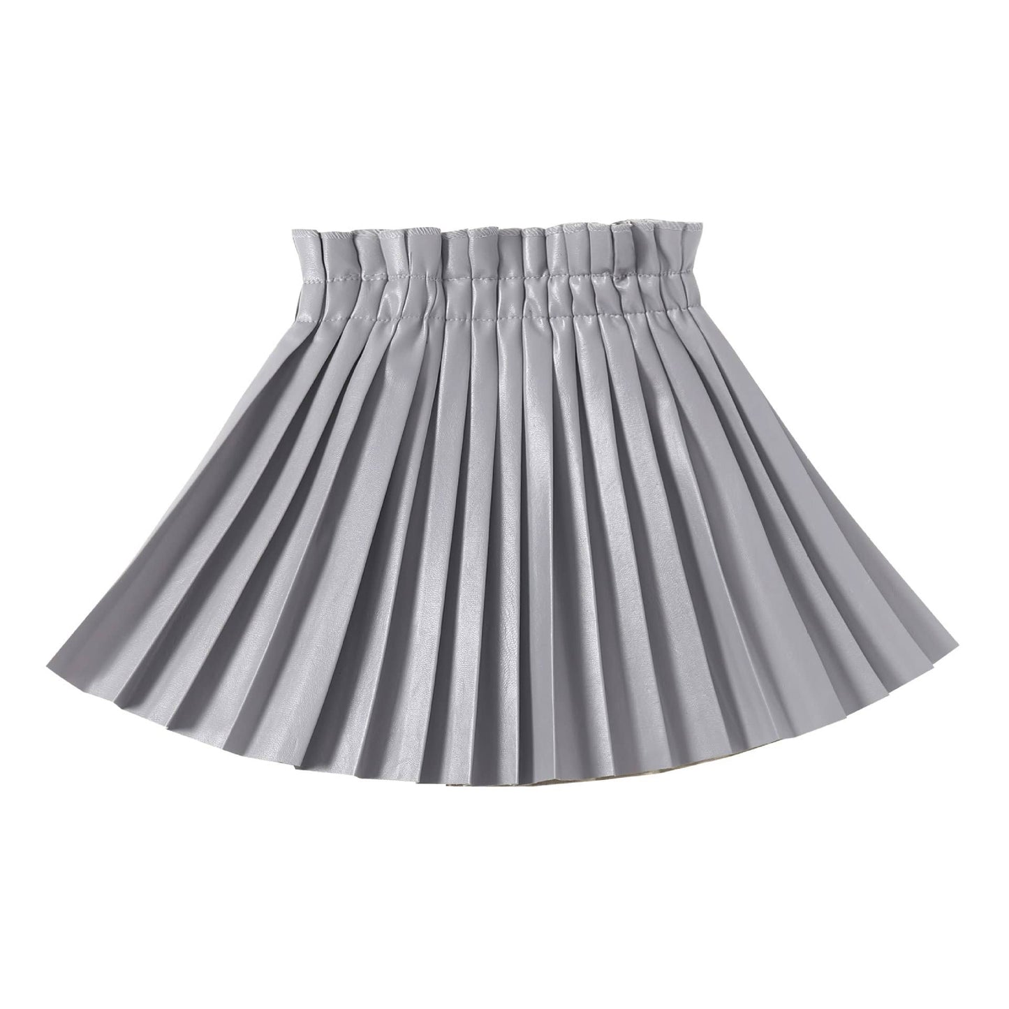 WELAKEN PU Leather Skirts for Girls Kids & Teen & Toddler & Women Faux Leather Pleated Skirts