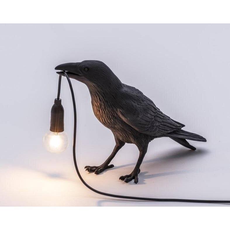 (Black Table Standing) Bird Table Lamp, Italian Style Decor