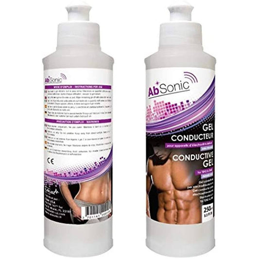 Absonic - Conductive Gel for ABS Stimulators, Muscle Stimulation, Nuface & Cavitation & Ultrasonic Slimming Devices - 2 x 250 ml