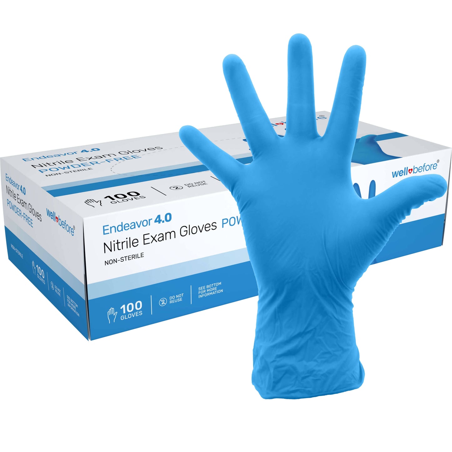 WellBefore Blue Nitrile Vinyl Blend Gloves - Large 500 Ct. Powder-Free and Latex-Free Gloves, Adult Unisex, Size: One Size