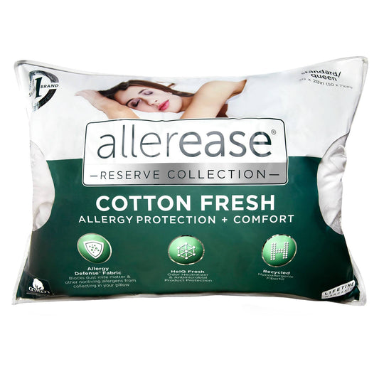 Allerease Reserve Cotton Fresh Pillow, Standard/Queen - White