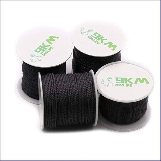 9KM DWLIFE Black Kevlar Cord, High Tensile Strength, Flame Resistant, Braided Fishing Line, Wind Chime String, Kite Line, Camping, Model Rocket,