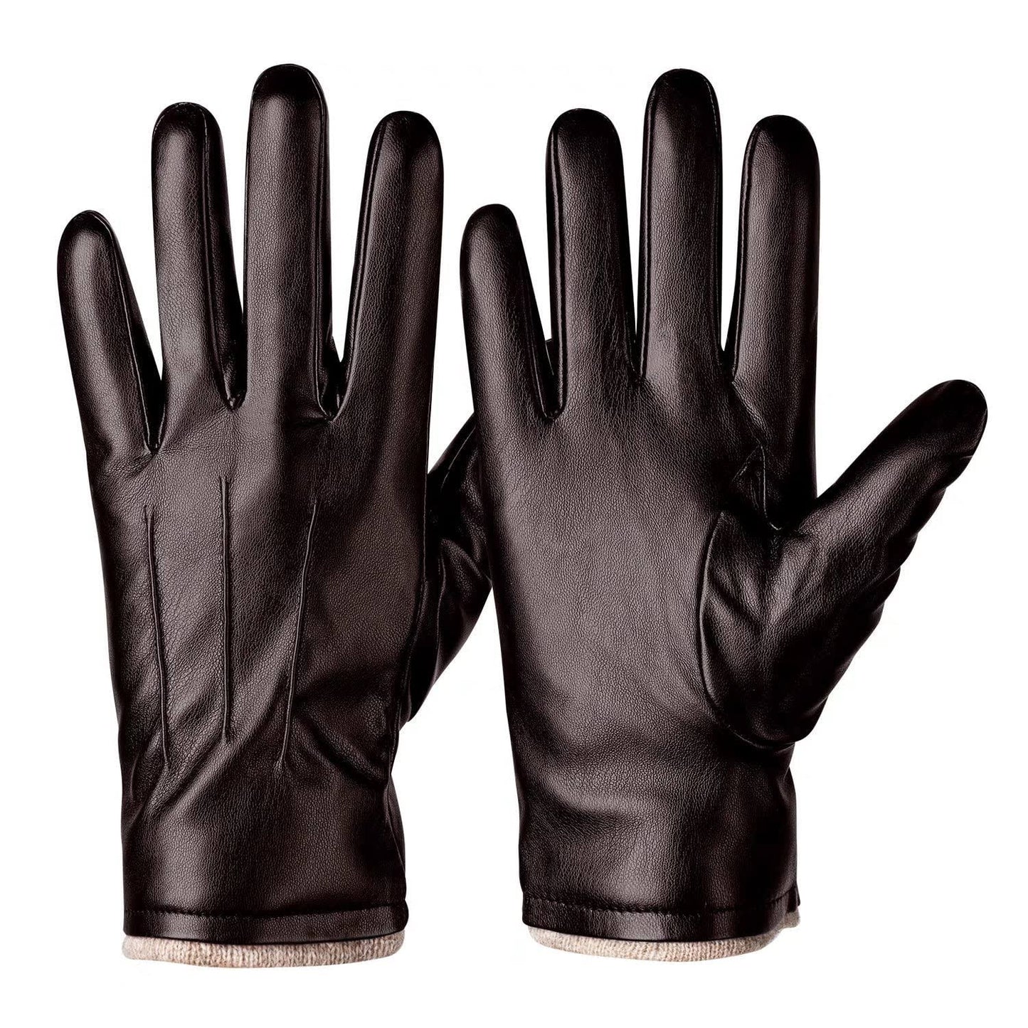 Alepo Genuine Sheepskin Leather Gloves for Men, Winter Warm Touchscreen Texting Cashmere Lined Driving Motorcycle Gloves