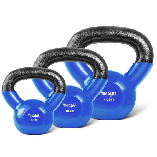 Yes4all Vinyl Coated Kettlebell Great for Full Body Workout, 10 lbs