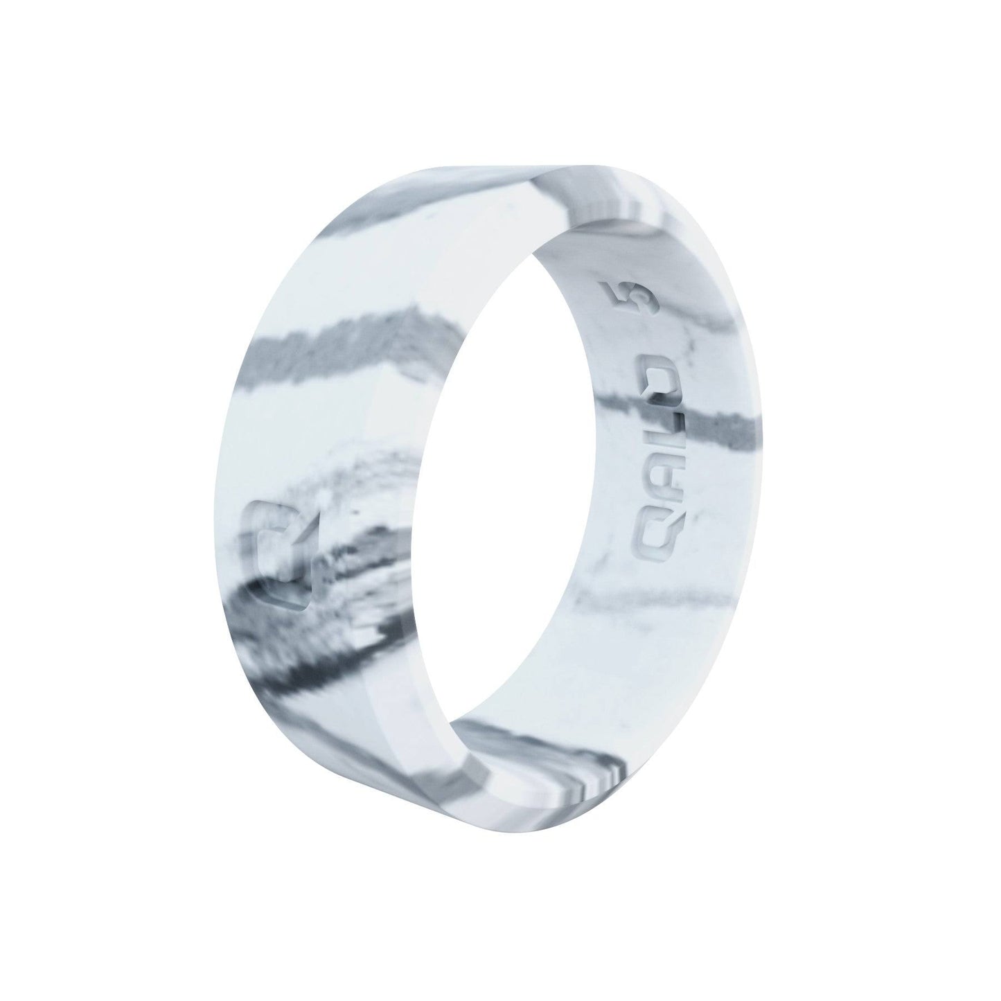 Womens QALO Modern Marble Silicone Ring, 8, White