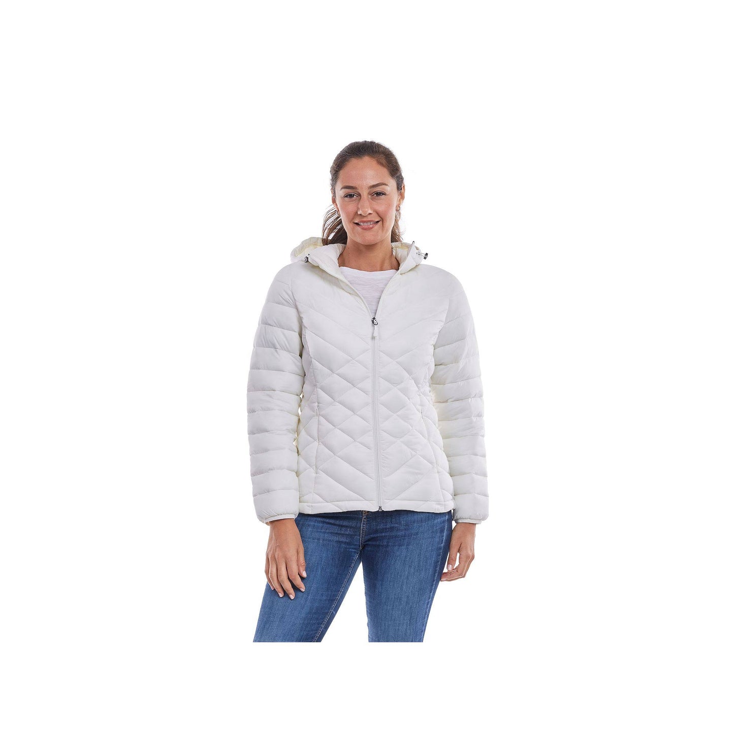 Zeroxposur Jackets & Coats | Nwt Zeroxposure Packable Hooded Puffy Jacket in Pearl | Color: Cream | Size: M | Pm-12009026s Closet