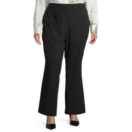 Worthington Plus Womens High-Rise Modern Trouser | Black | Plus 16W | Pants Trousers