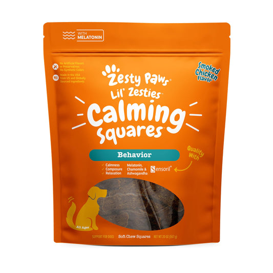 Zesty Paws Lil Zesties Calming Squares Dog Soft Chews - Smoked Chicken - 20 Ounces