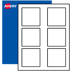 3 x 3 Blank Square Labels, Print to the Edge - Avery