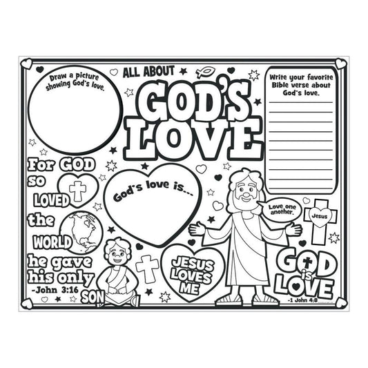 30ct Color Your Own All About Gods Love Posters