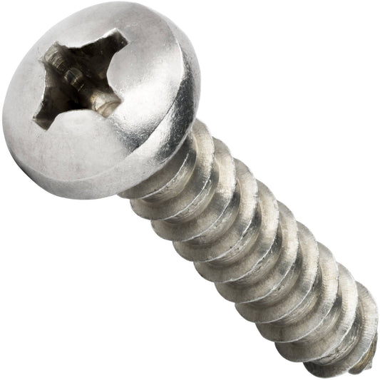 #12 x 4 Phillips Pan Head Sheet Metal Screws Stainless Steel 18-8 Qty 25