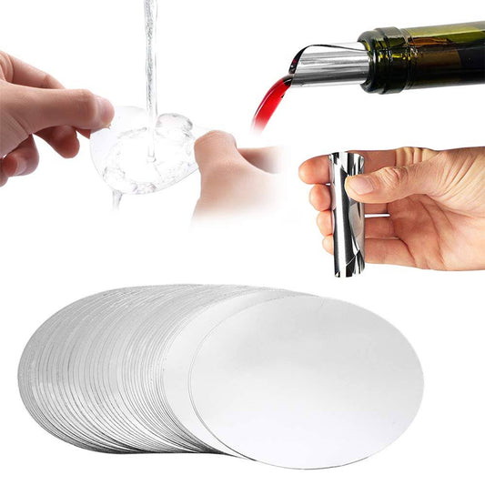 100pcs Silver Wine Pourer Drop Stopping Pour Disk Spout