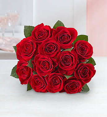 1-800-Flowers One Dozen Red Roses Bouquet Only 107074S