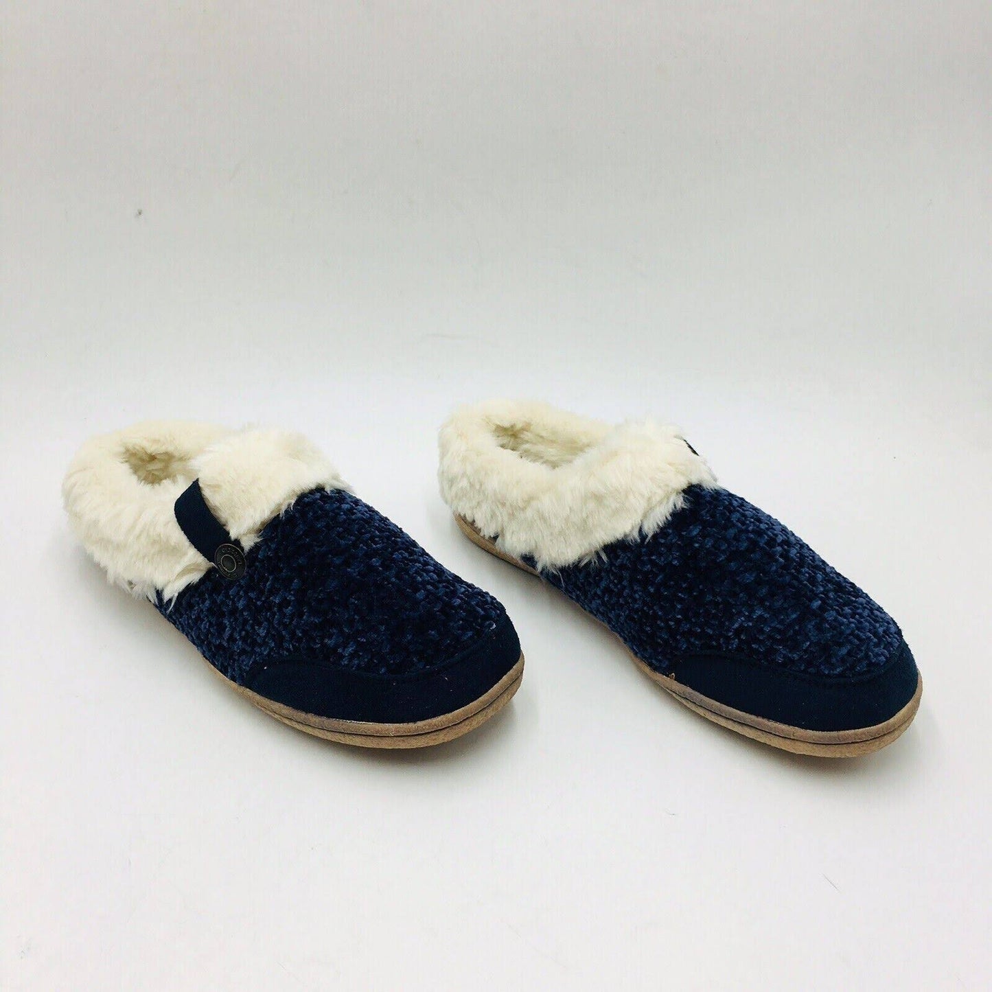 Womens Lands End Shoes Lands End Knit Fuzzy Clog Slippers Deep