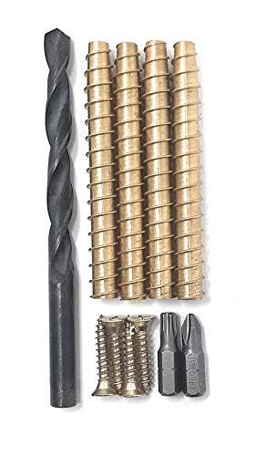 4 Pack 3 inch #9 ZZem Screw Door Security & Stripped Screw Repair Kit, Gold