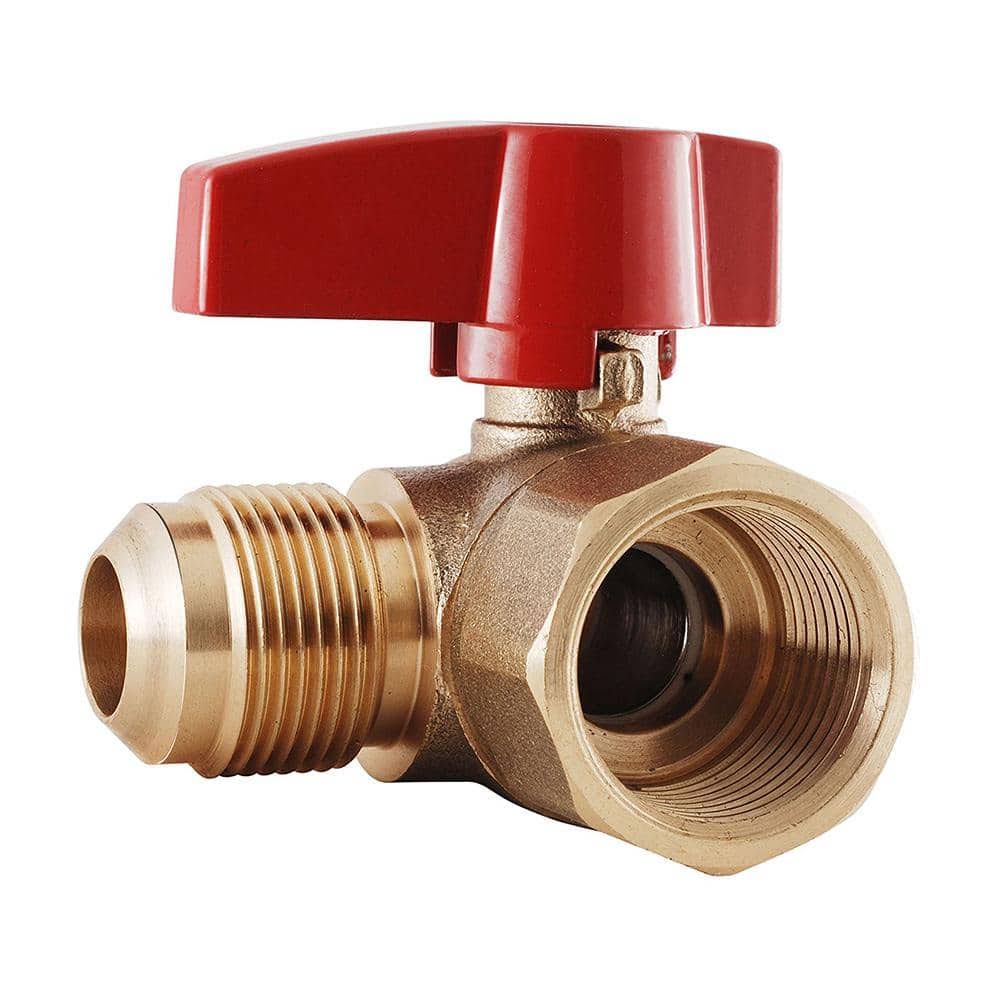 1/2 in. Flare x 1/2 in. Brass FIP Angle GAS Ball Valve