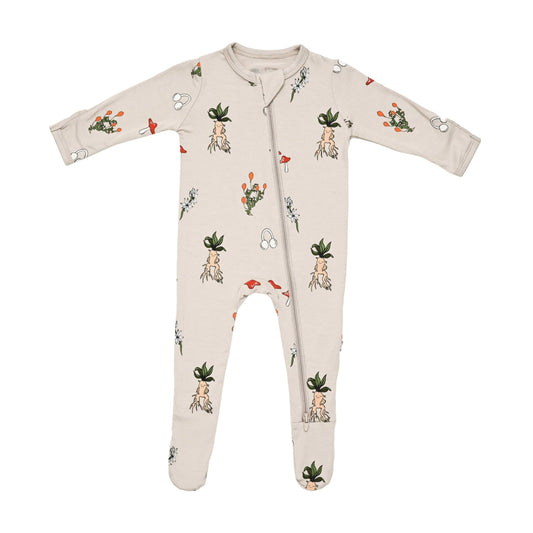 Zippered Footie in Herbology, Herbology / 6-12 Months