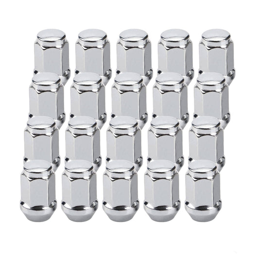 20pcs Chrome Lug Nuts 1/2 x 20, Wheel Lug Nuts Closed Bulge Acorn Spline 1.38 Tall Hex Aftermarket Wheels Wheel Lug Nut