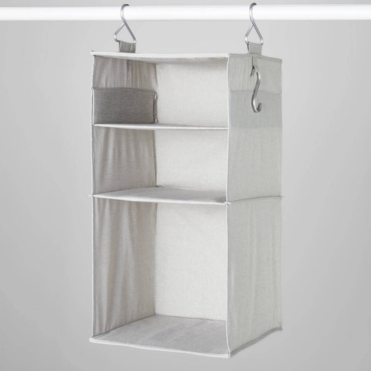 3 Shelf Hanging Fabric Storage Organizer Gray - Brightroom