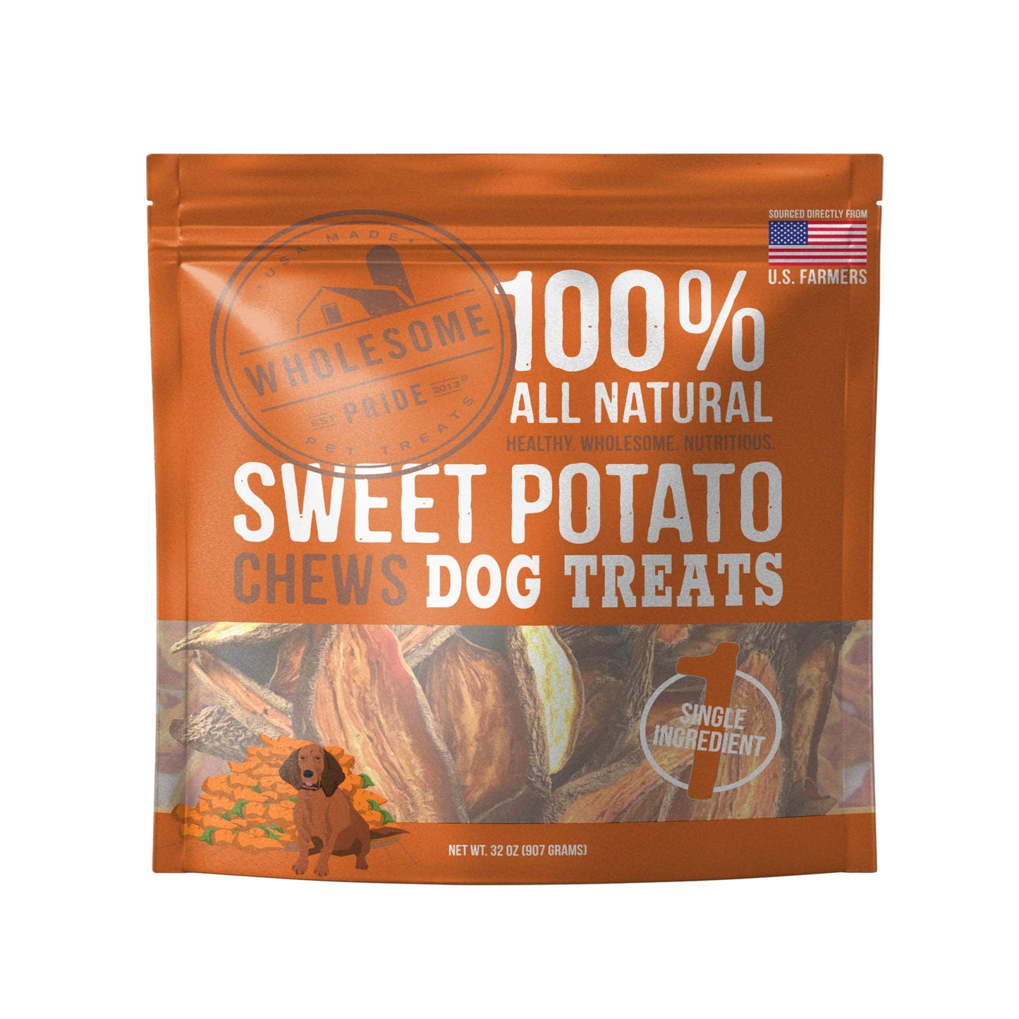 Wholesome Pride 8 oz Sweet Potato Chews Dog Treats