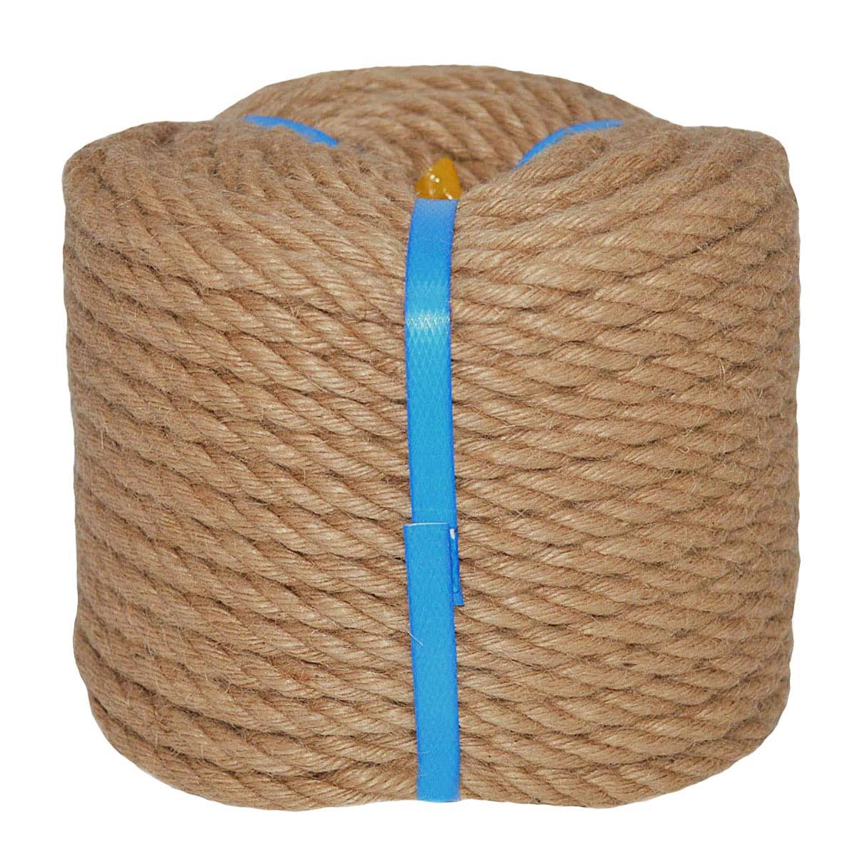 100% Natural Jute Rope Hemp Rope 50 Feet 1/2 inch Strong Jute Twine for DIY Crafts Gardening Hammock Home Decorating