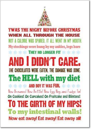 12 Twas The Bite Before Boxed Christmas Hilarious Greeting Cards 4.63 x 6.75 inch Merry Xmas Note Cards for Holidays Gifts Funny Christmas Food