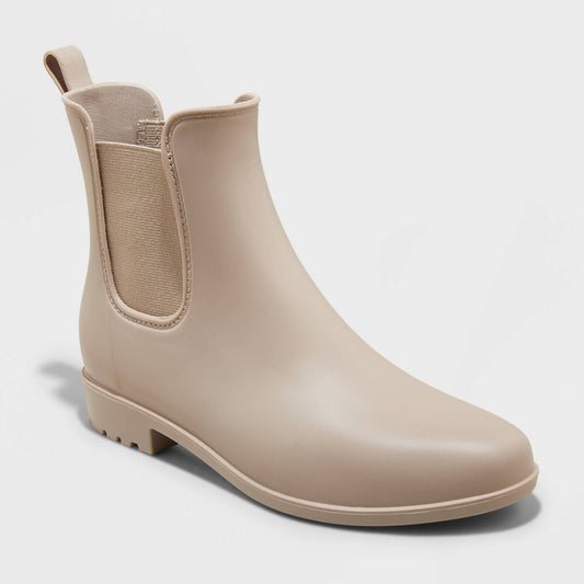 Womens Chelsea Rain Boots - A New Day Taupe 8, Brown