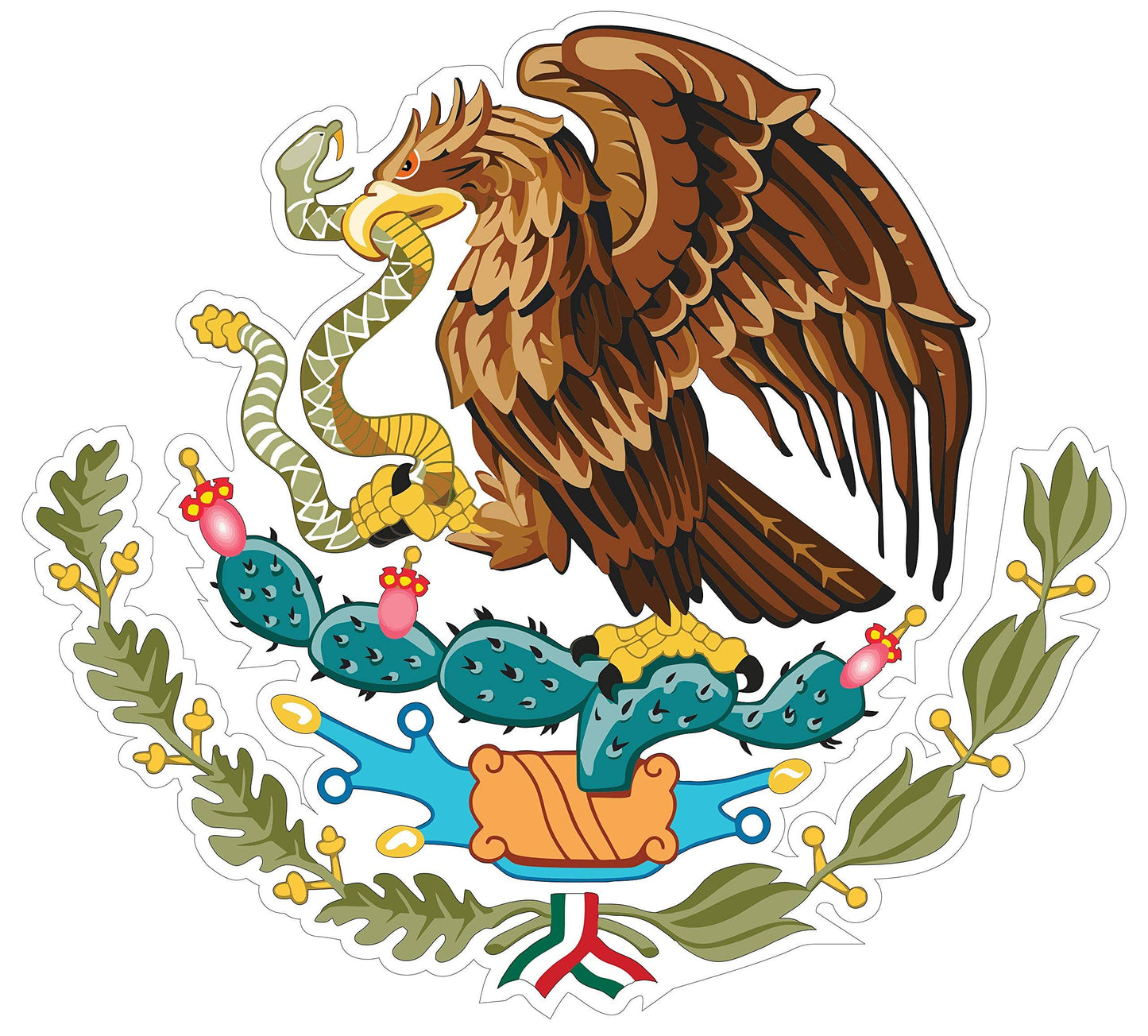 (5 Pack!) Mexican Coat of Arms Sticker Decal Mexico Flag Car Truck Vinyl 4 x 3.75