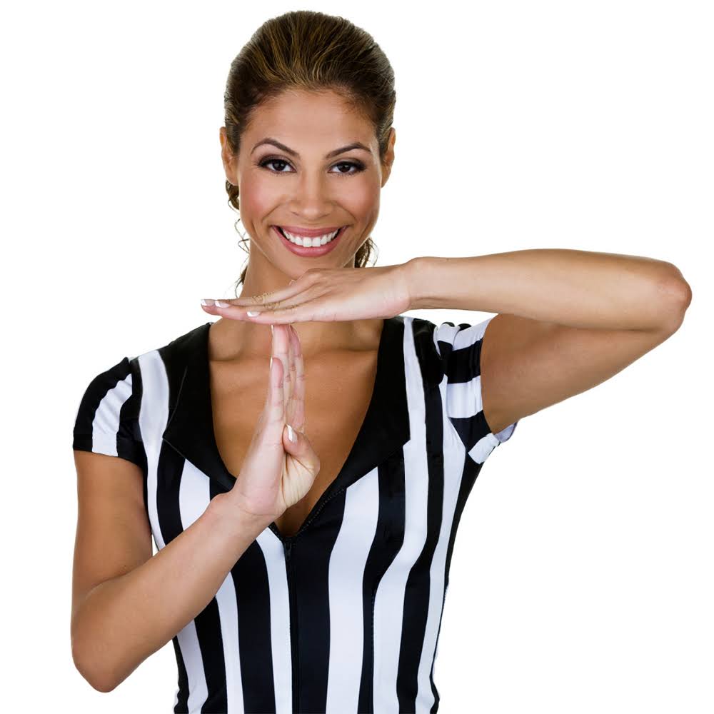 Womens Official Striped Referee-Umpire Jersey, S