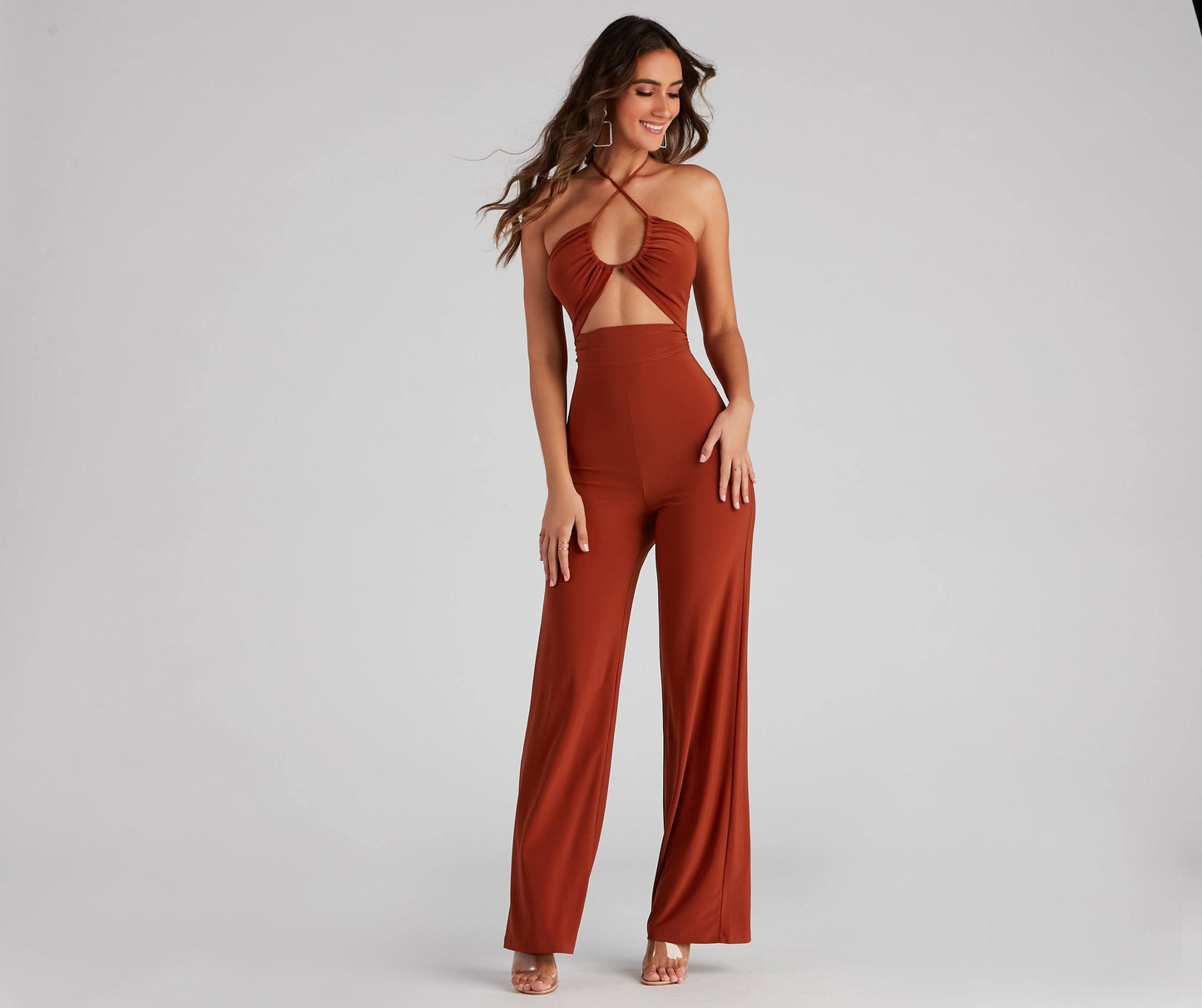 Windsor Sleek And Sultry Halter Jumpsuit Pant