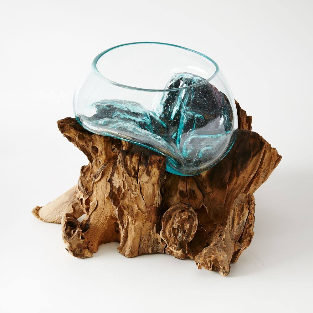 West Elm Wood + Glass Terrarium Small 7W x 5.15D x 5.9H