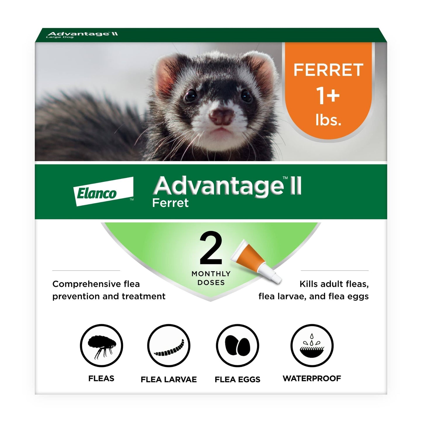 Advantage II Flea Prevention for Ferrets, 2 Monthly Treatments