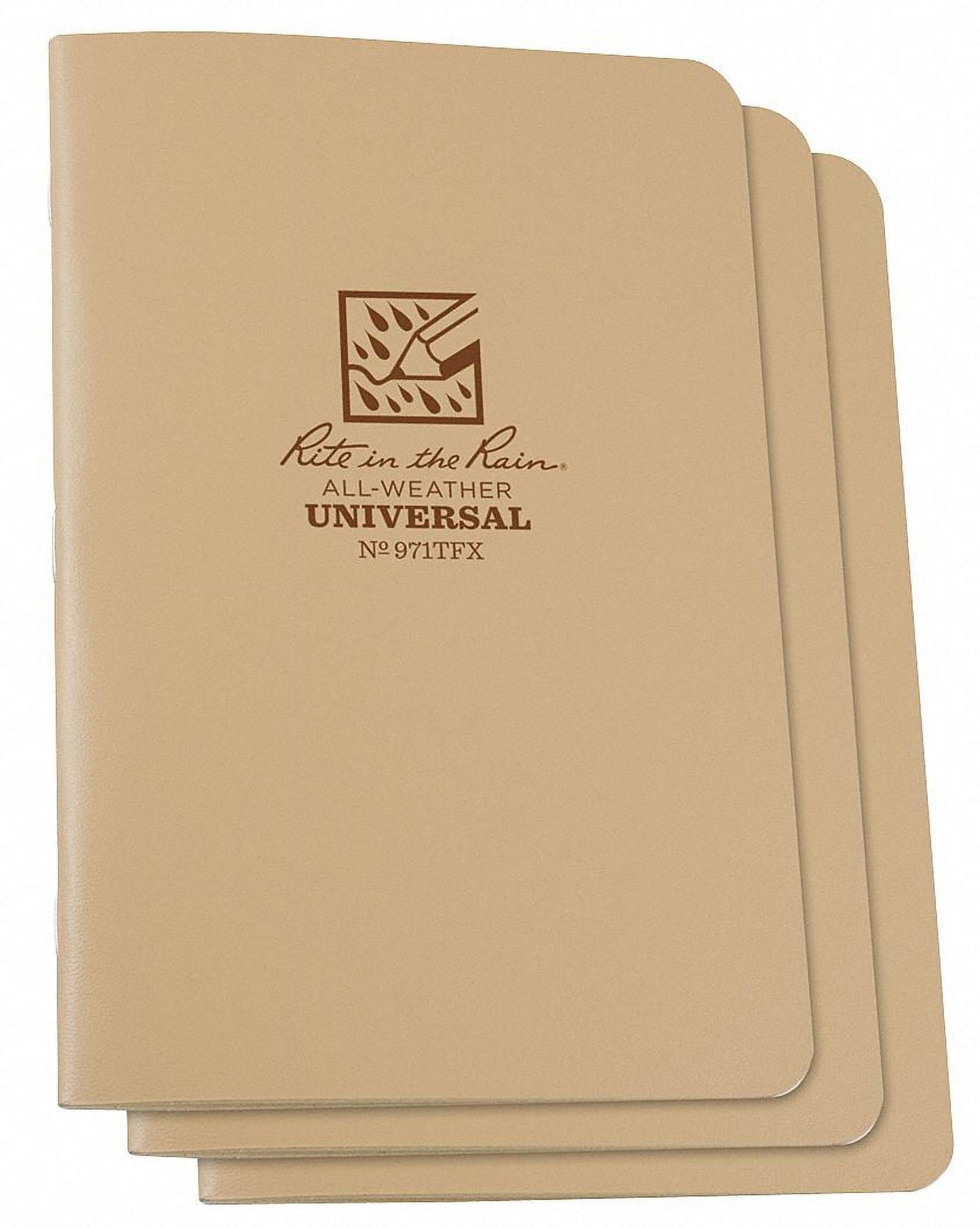 All-Weather Mini Notebook, Side Stapled, Yellow, 3-1/4 x 4-5/8-In., 3-Pk.