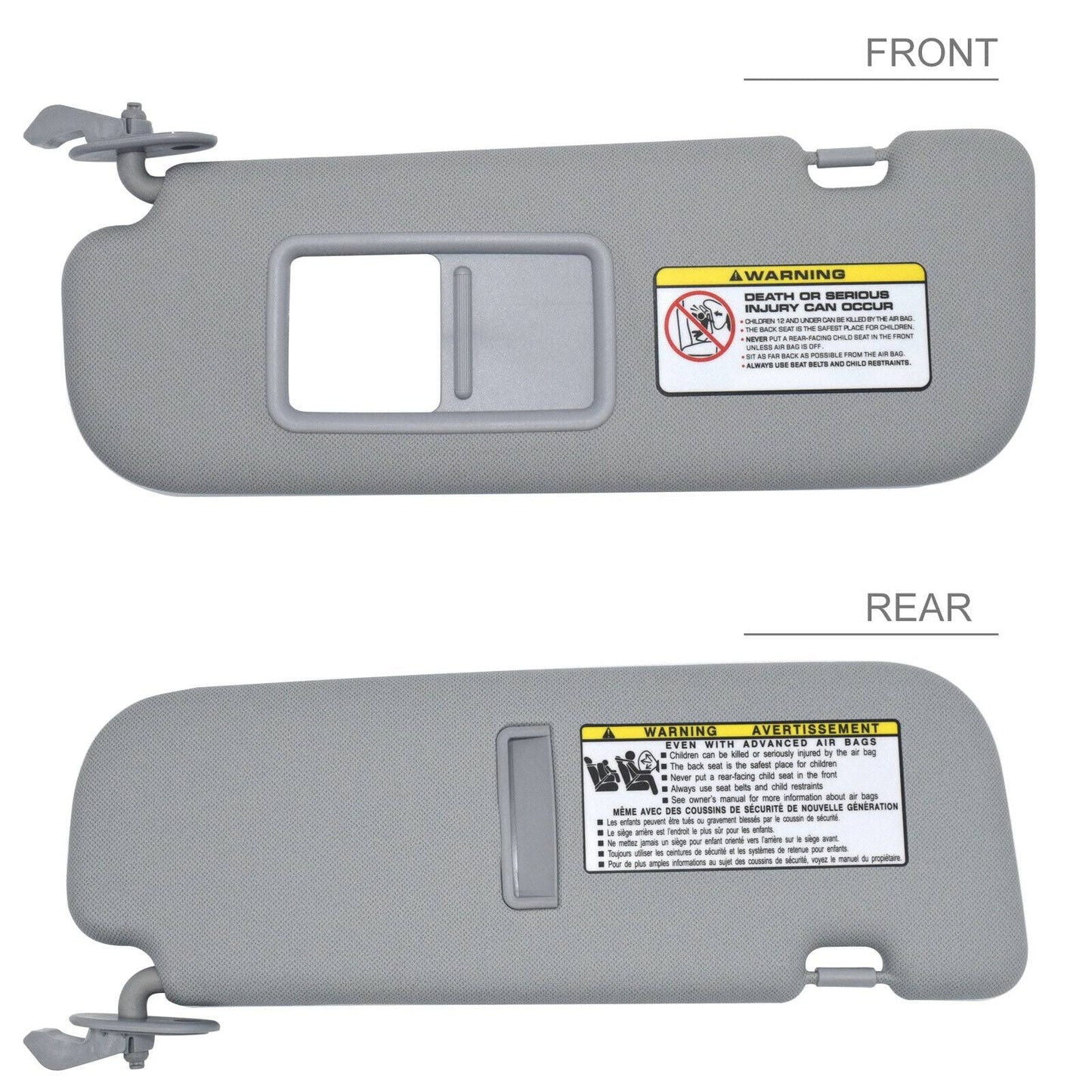 Xukey for Hyundai Elantra 2011 2012 2013 2014 2015 Driver Left Side Gray Sun Visor Makeup Mirror