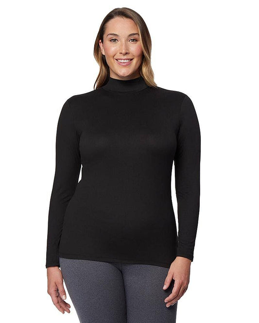 32 Degrees Womens Lightweight Baselayer Mock Neck Top Black / L