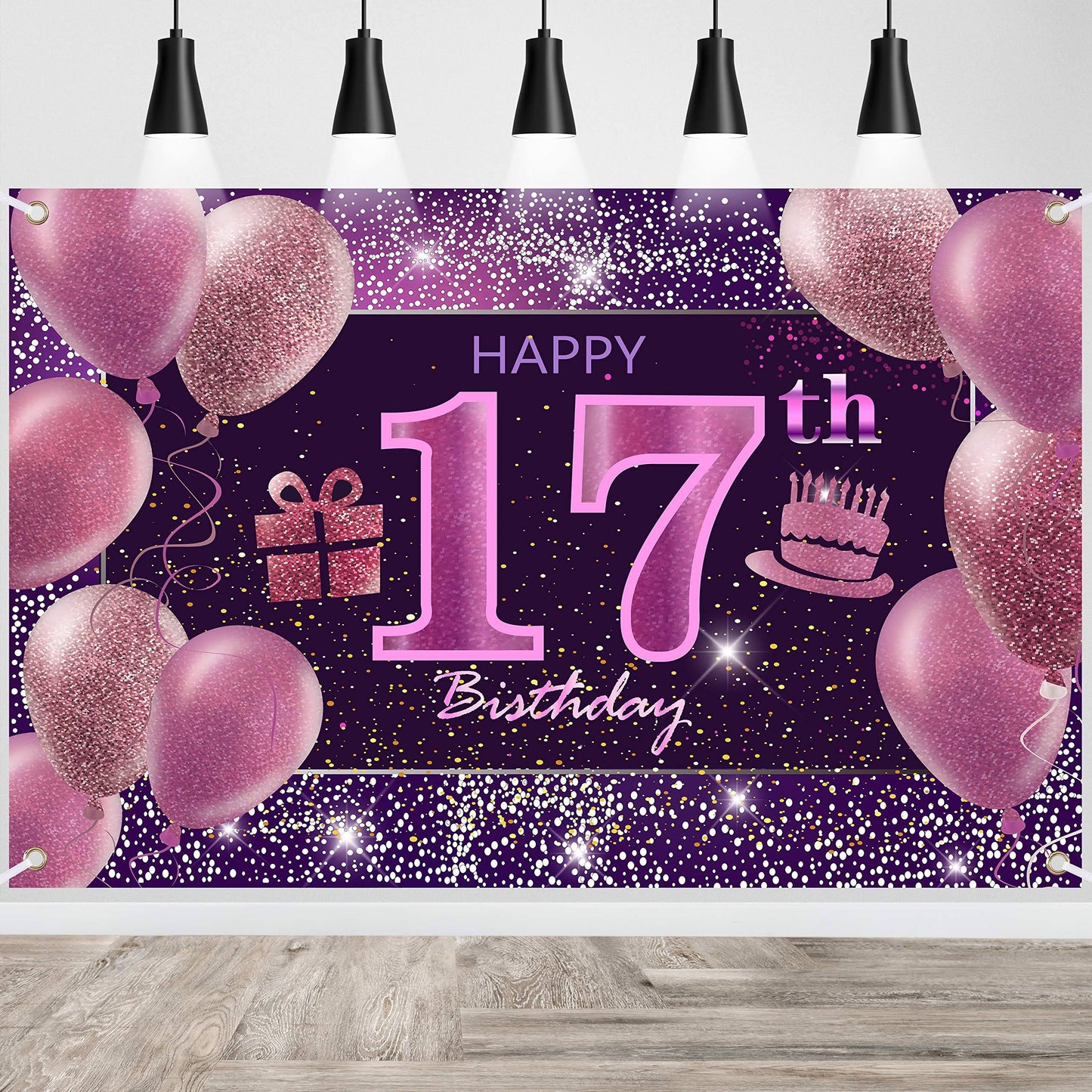 4th Birthday Decorations for Girls IMISI Happy Birthday Banner Pink Decorations for A Party Birthday Backdrop for Women